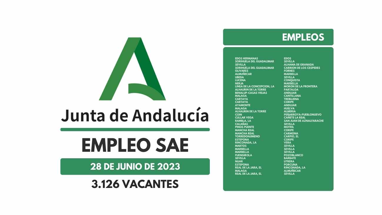 Ofertas de empleo SAE: Miércoles 28 de junio de 2023