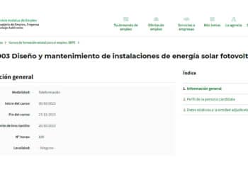 Curso de placas solares, gratuito para estos colectivos de Andalucía.