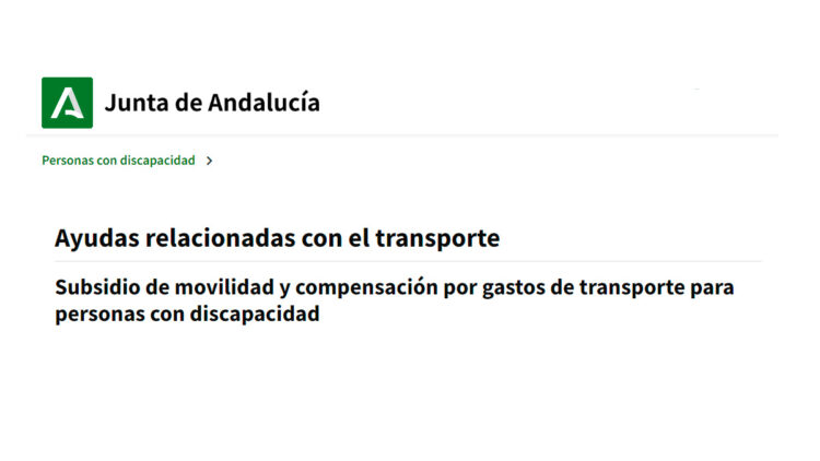 Ayudas transporte personas discapacidad Andalucía