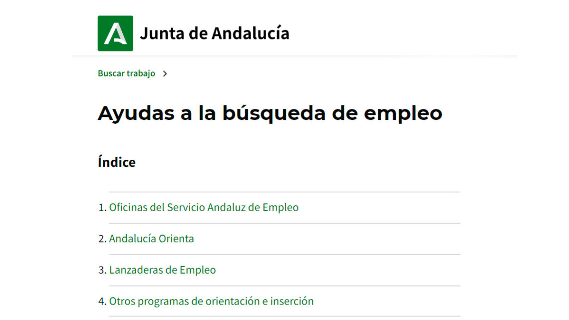Ayudas Junta de Andalucía encontrar empleo