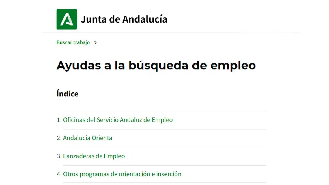 Ayudas Junta de Andalucía encontrar empleo
