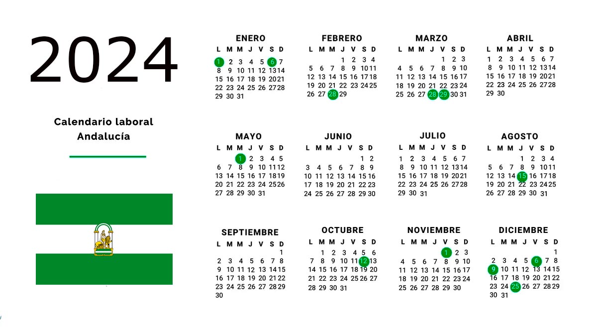 Calendario laboral 2024 en Andalucía puentes y festividades locales