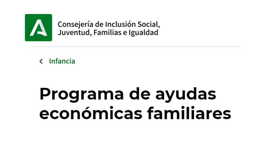 Programa de ayudas familiares de la Junta de Andalucía