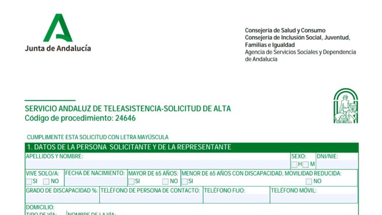 Servicio teleasistencia Junta de Andalucía