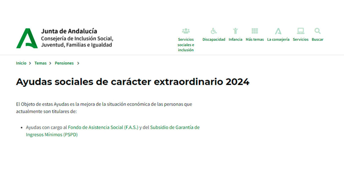 Subida de las pensiones contributivas y asistenciales Andalucía