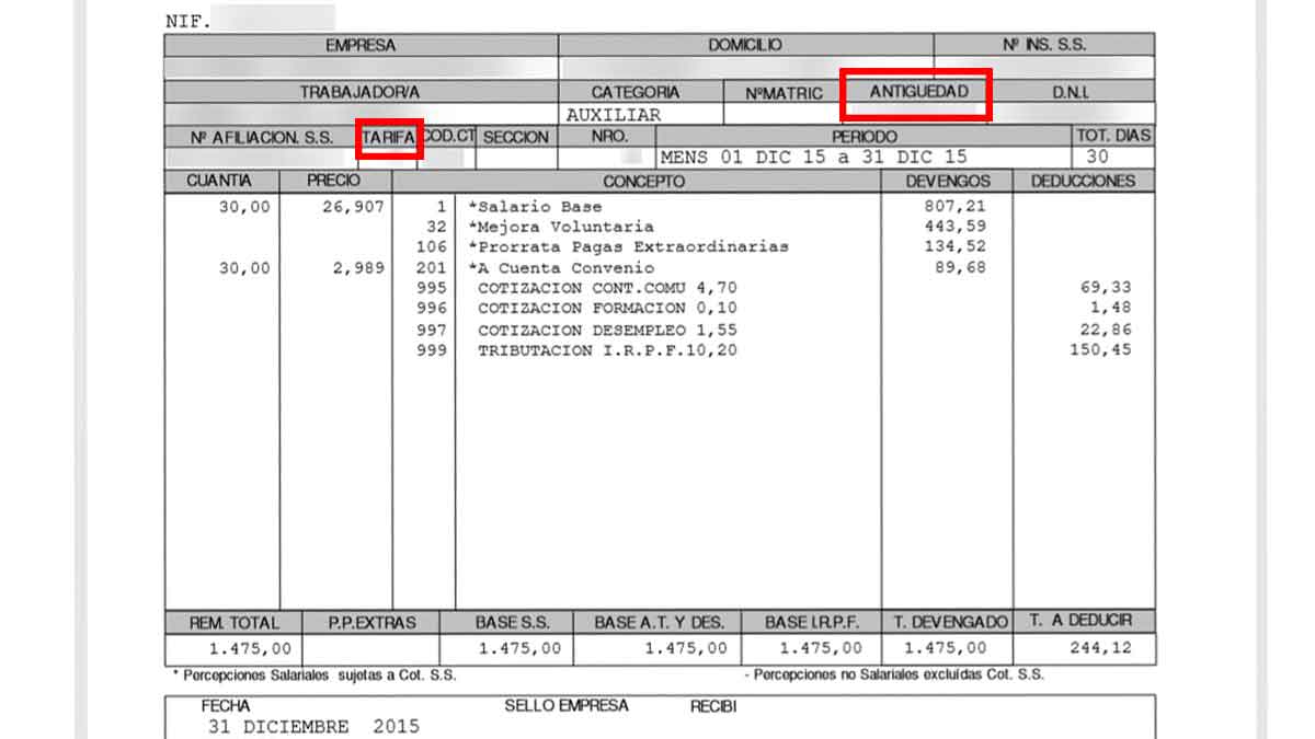 Mira estos datos en tu nómina