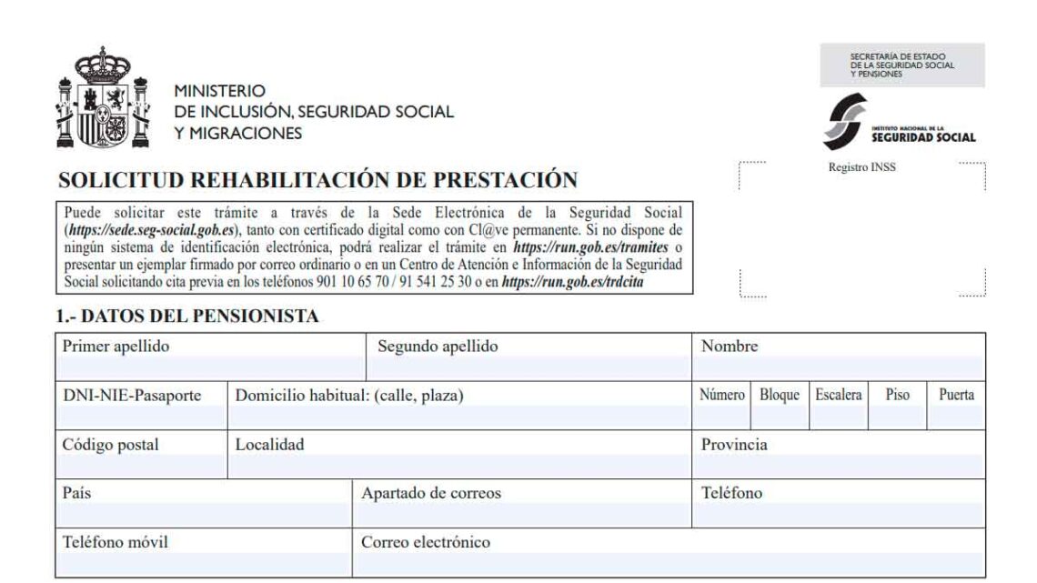 Recuperar prestación Seguridad Social