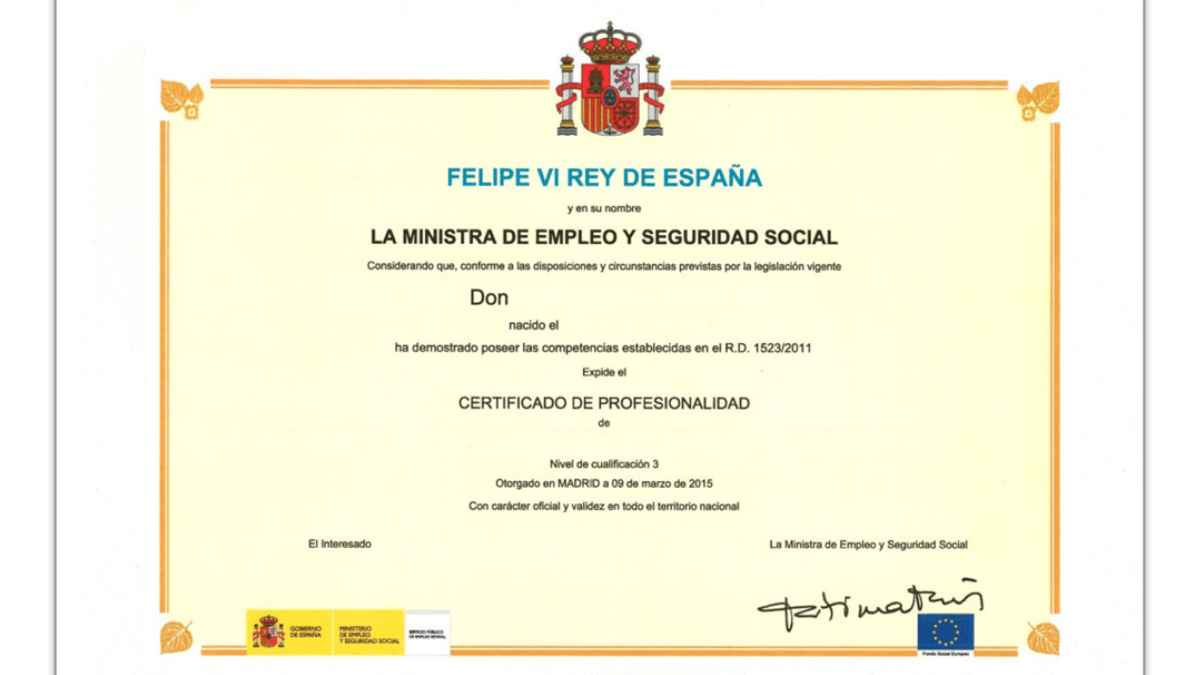 Inscripción pruebas certificado de profesionalidad