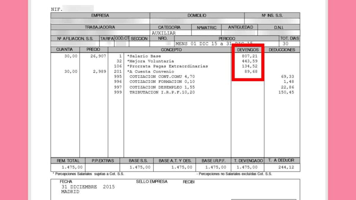 Así es cómo repercuten en tu nómina cada mes los devengos salariales