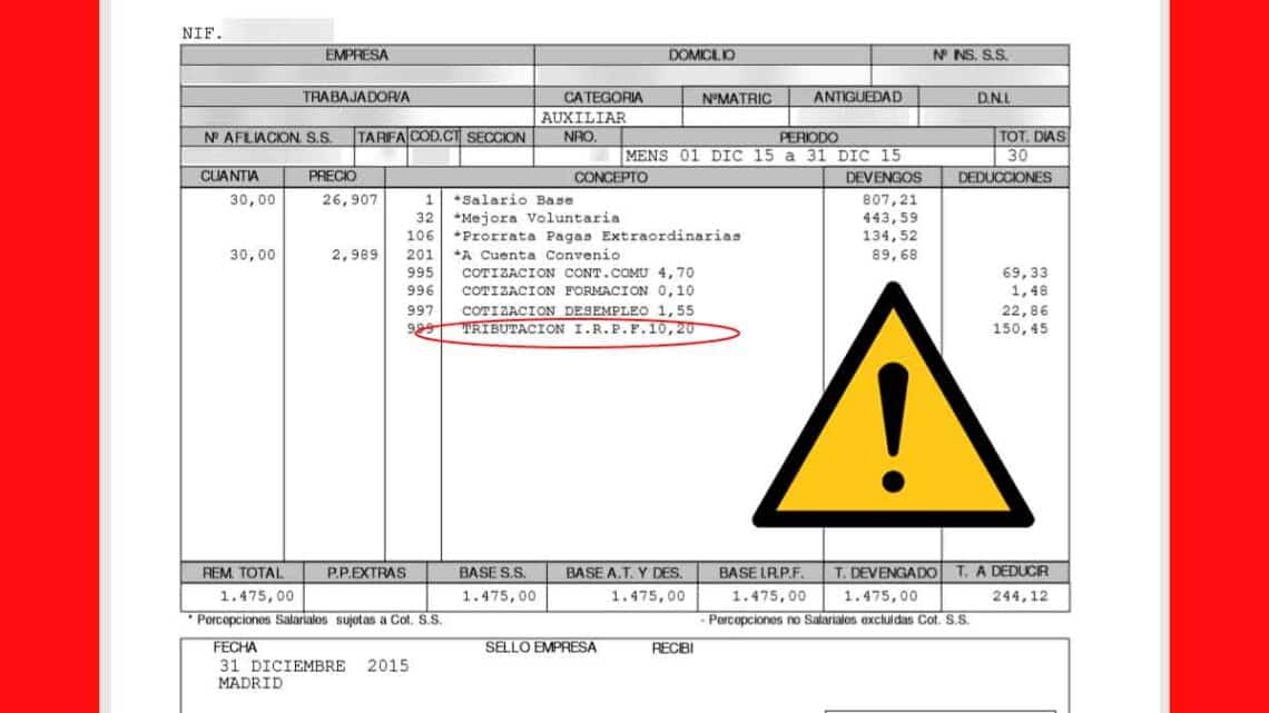 El ajuste de este impuesto puede repercutir de forma negativa en la nómina del mes de diciembre, sobre todo en contratos indefinidos.