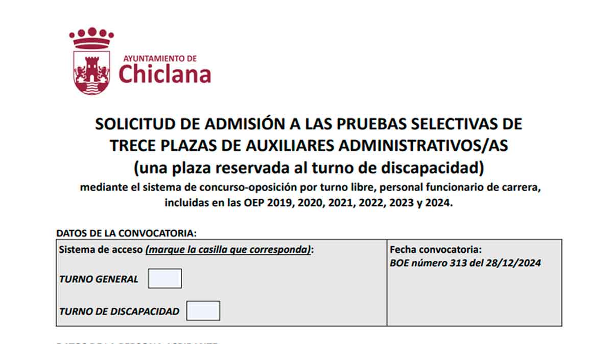 ¿Quieres ser funcionario? Inscríbete en el concurso-oposición que ha convocado el Ayuntamiento de Chiclana de la Frontera (Cádiz).