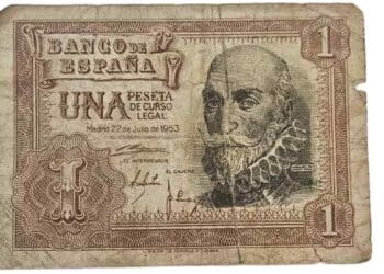 Un billete de una peseta es un ejemplar único valorado en la numismática por 25.000 euros