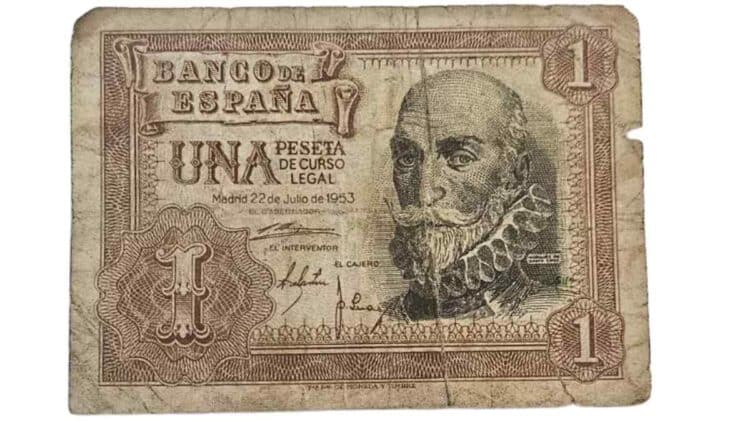 Un billete de una peseta es un ejemplar único valorado en la numismática por 25.000 euros