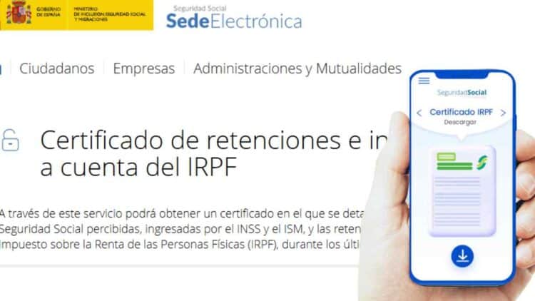 Quienes lo deseen pueden obtener su certificado digital de IRPF en la web de la Seguridad Social.