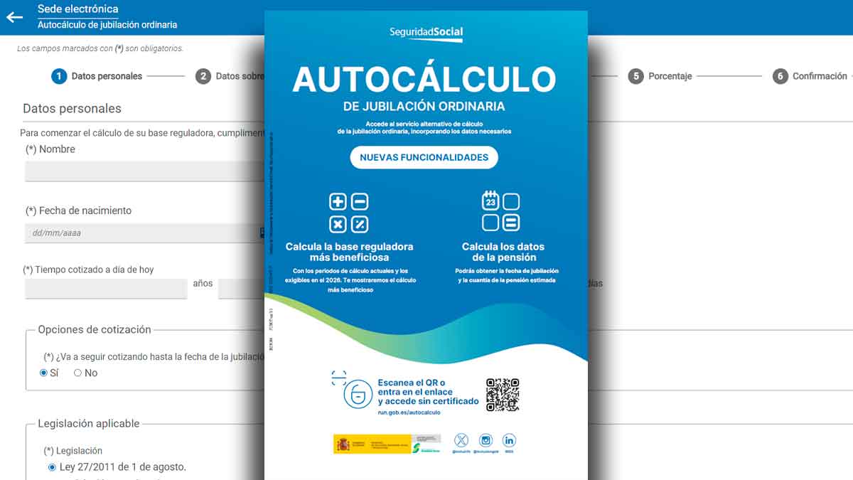 La Seguridad Social ofrece desde hoy un nuevo sistema online con el que puedes efectuar el autocálculo de tu pensión de jubilación.