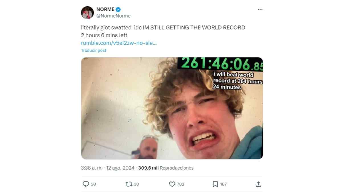 Un youtuber se gravó 11 días sin dormir