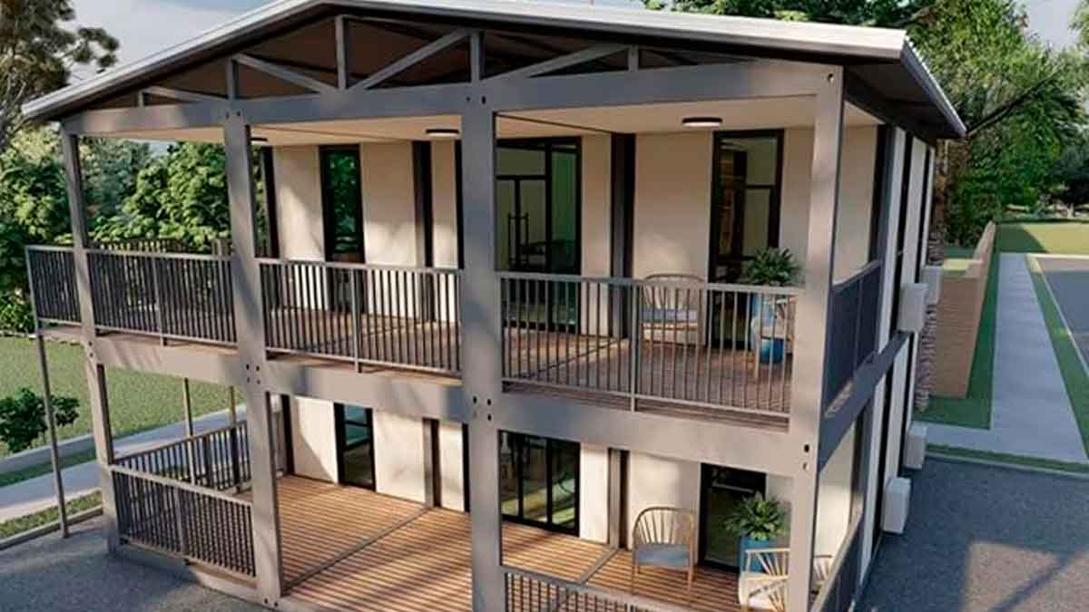 Esta casa prefabricada de Amazon cuenta con dos plantas y cuesta menos de 20.000 €.