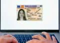 Persona visualiza copia del DNI español en la pantalla de un portátil, ejemplo de envío digital seguro
