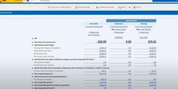 Captura de Renta WEB de la Agencia Tributaria que compara los resultados de la declaración de la Renta conjunta e individual, mostrando la opción más favorable