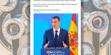 Pedro Sánchez anuncia la ayuda de 100 euros para gafas y lentillas de menores de 16 años dentro del PLAN VEO