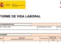 Cabecera del informe de vida laboral de la Seguridad Social española, documento donde comprobar y rectificar días cotizados