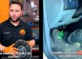 Mecánico sostiene un disco de embrague y muestra un pie pisando el pedal en un semáforo, advirtiendo del desgaste y sobrecalentamiento