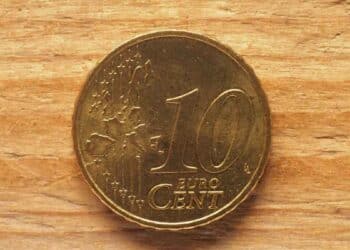 Valor de una moneda de diez céntimos alemana.