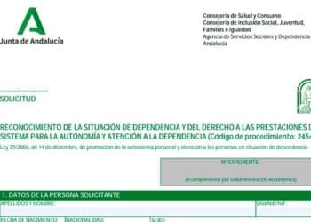 Formulario de solicitud de dependencia de la Junta de Andalucía