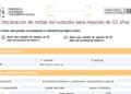 Formulario Declaración Anual de Rentas del subsidio para mayores de 52 años del SEPE, obligatorio para mantener la prestación