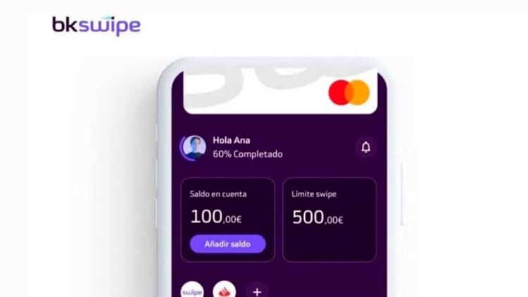 Pantalla principal de la app BKswipe con saldo disponible y tarjeta vinculada antes del cierre anunciado por Bankinter