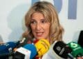 Yolanda Díaz durante una rueda de prensa sobre la reducción de la jornada laboral y el control del absentismo