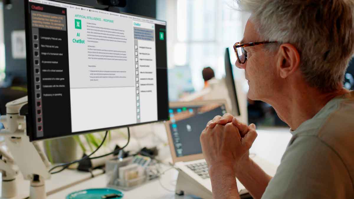 Profesional autónomo sénior trabajando en proyecto de inteligencia artificial con alta demanda.