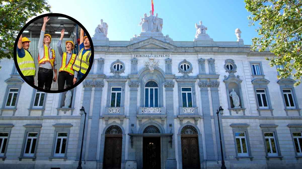 Tribunal Supremo y empleados con chalecos celebran sentencia que anula cambios de horario sin consulta previa