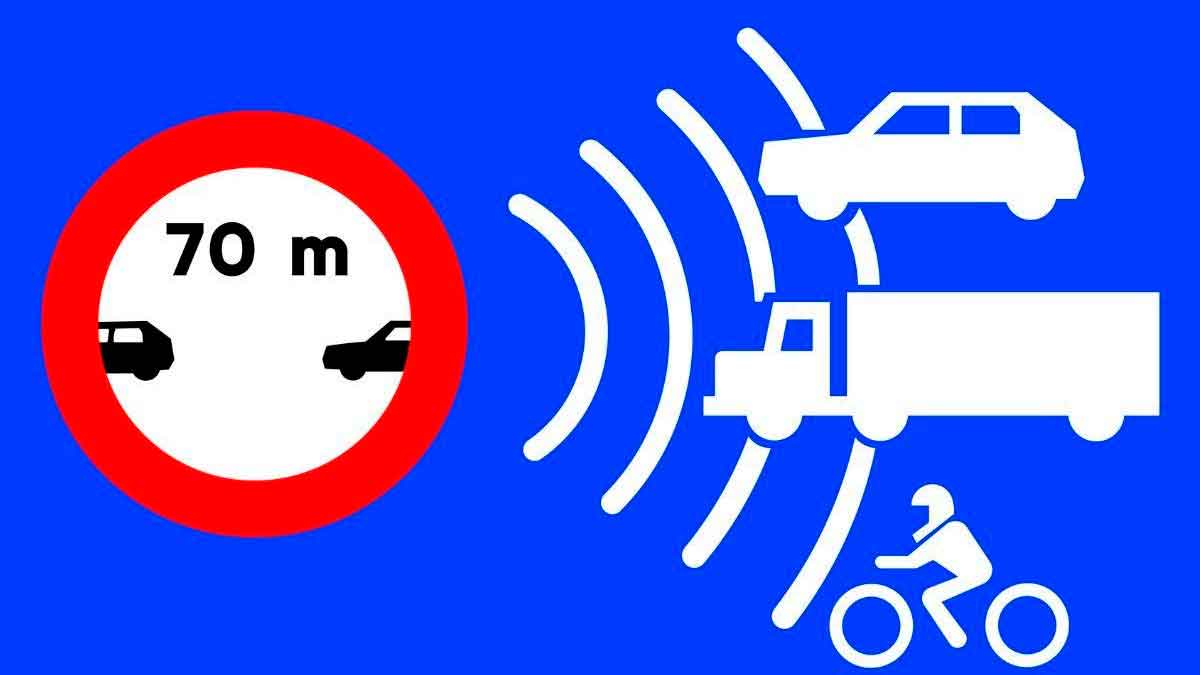 Señal S991f de la DGT que controla distancia mínima con radares