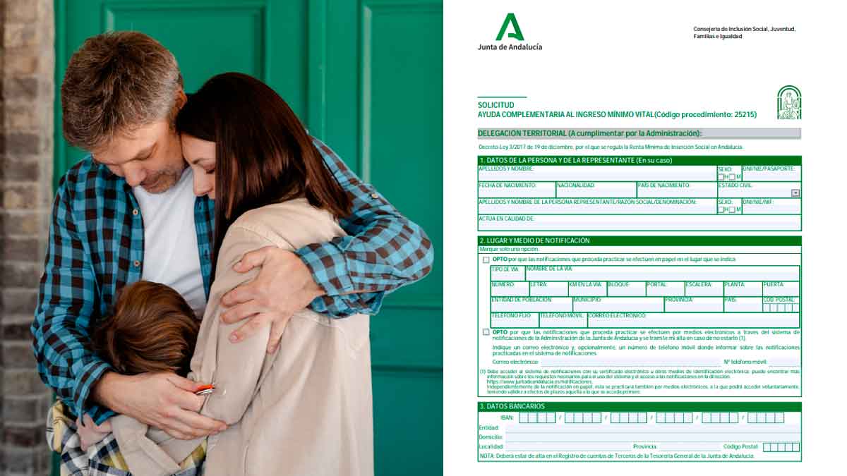 Formulario oficial ayuda complementaria Ingreso Mínimo Vital Andalucía 2025 con familia solicitante