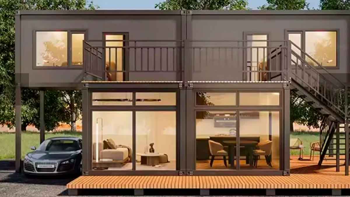 Casa prefabricada de dos plantas más vendida en AliExpress por menos de 7.500 euros con diseño moderno y ventanales amplios