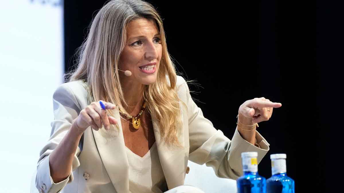 Ministra de Trabajo durante la presentación de las nuevas medidas sobre permisos por cuidados paliativos, fallecimiento y eutanasia