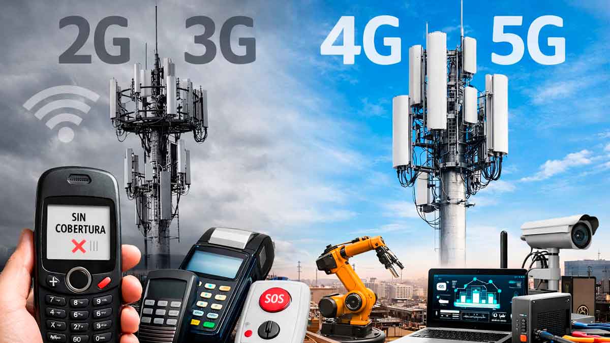 Apagón de las redes 2G y 3G en España con dispositivos afectados frente a antenas 4G y 5G