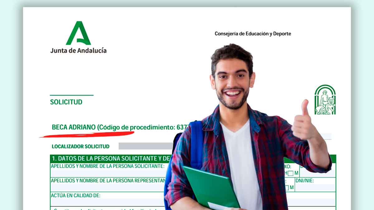 Solicitud de la Beca Adriano 2025-2026 de la Junta de Andalucía para estudiantes de enseñanzas no universitarias