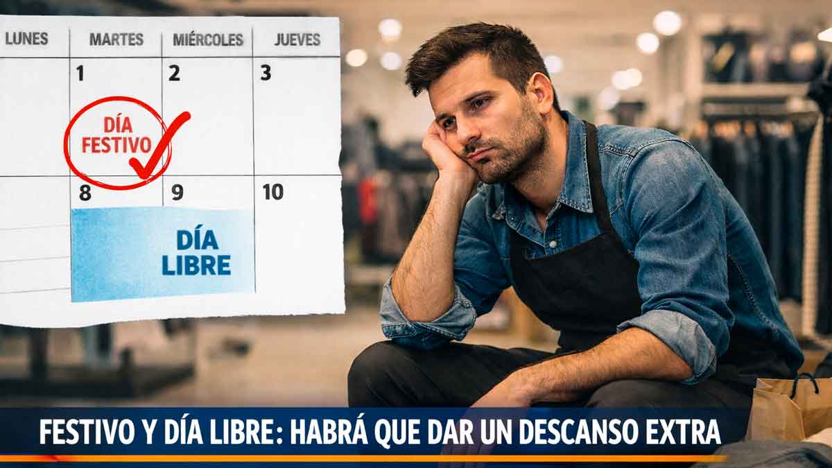 Trabajador en comercio afectado por la coincidencia de festivo y día libre tras la sentencia del Tribunal Supremo