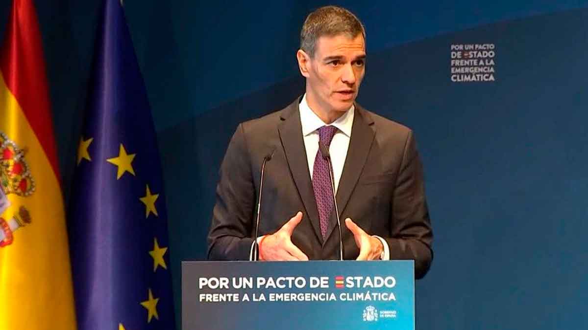 Presidente del Gobierno durante la presentación del Pacto de Estado frente a la emergencia climática