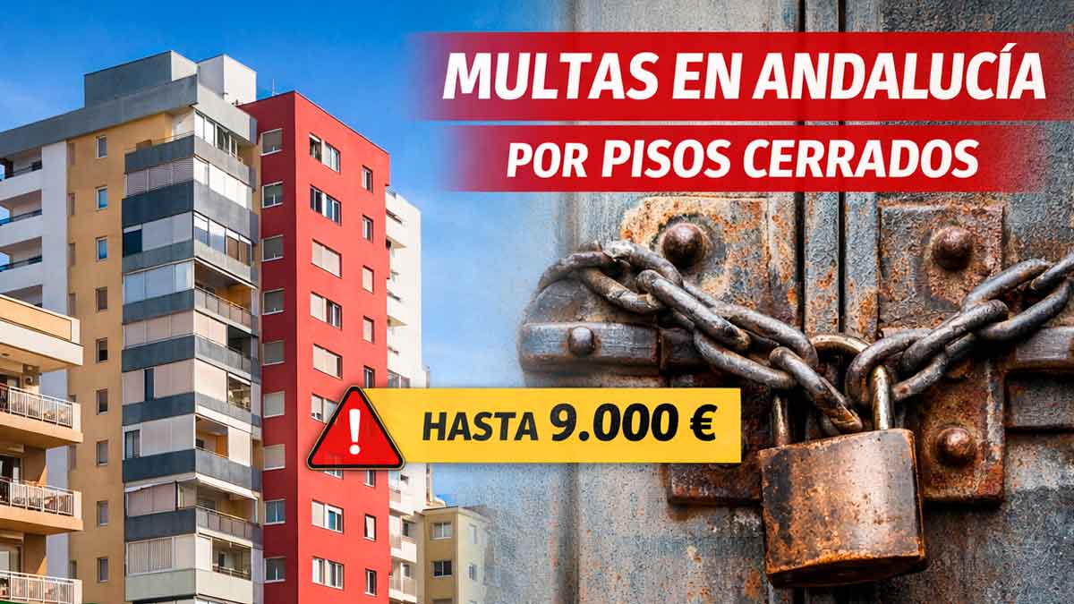 Multas en Andalucía por pisos cerrados con sanciones de hasta 9.000 euros, según la Ley de Vivienda