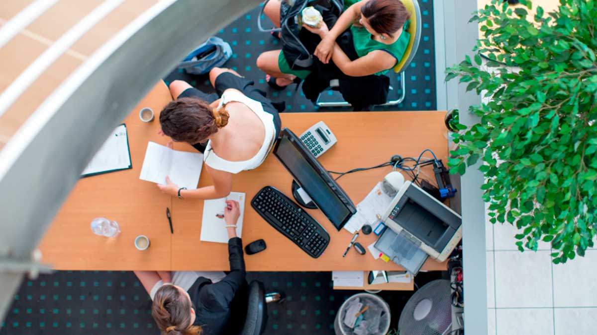 Profesionales trabajando en una oficina, imagen relacionada con los empleos mejor pagados en Andalucía en 2026