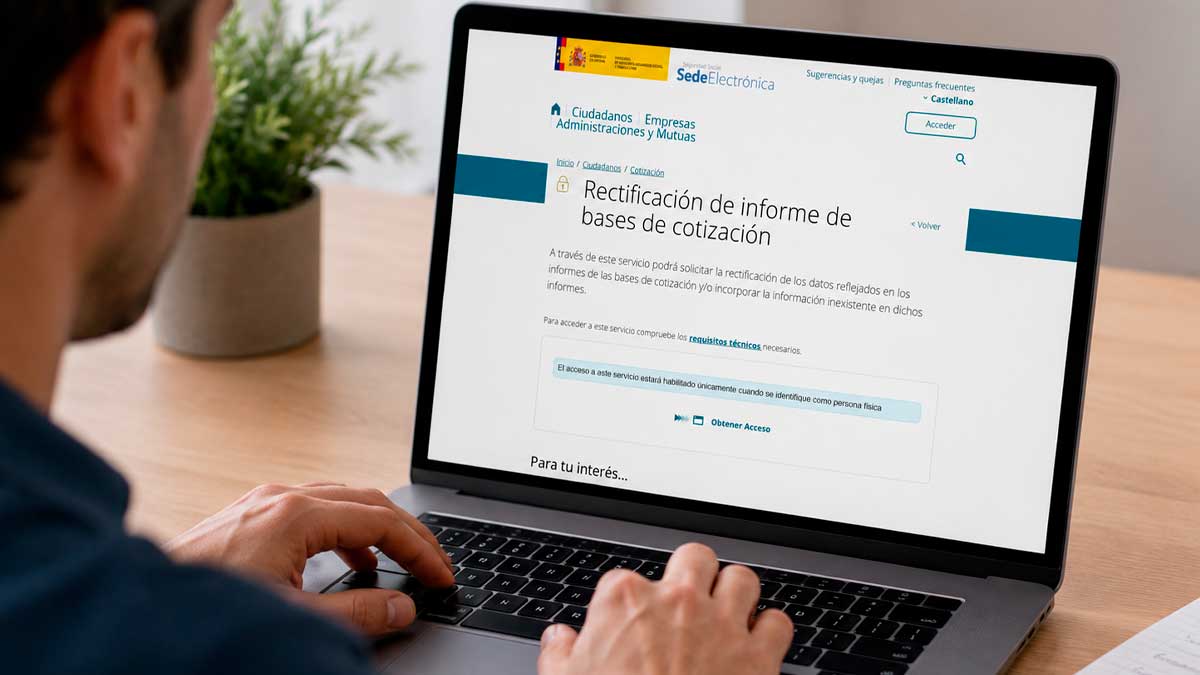 Persona consulta cómo corregir errores en las bases de cotización de la Seguridad Social