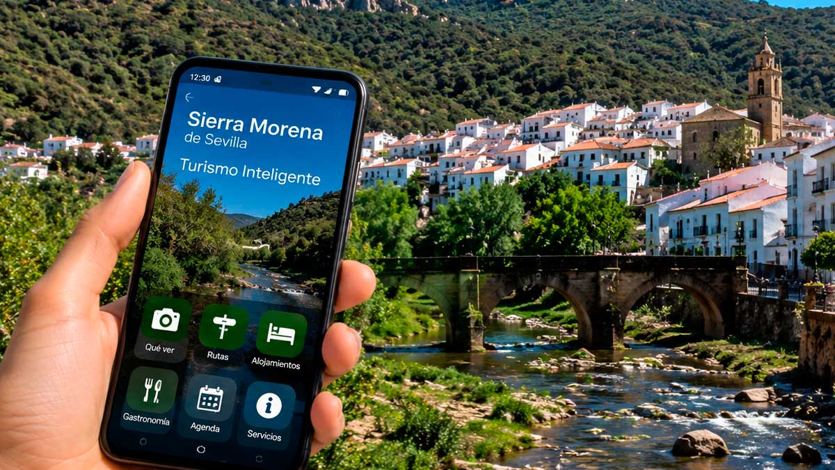Turismo inteligente en Sevilla con app móvil frente a un municipio de la comarca de Sierra Morena